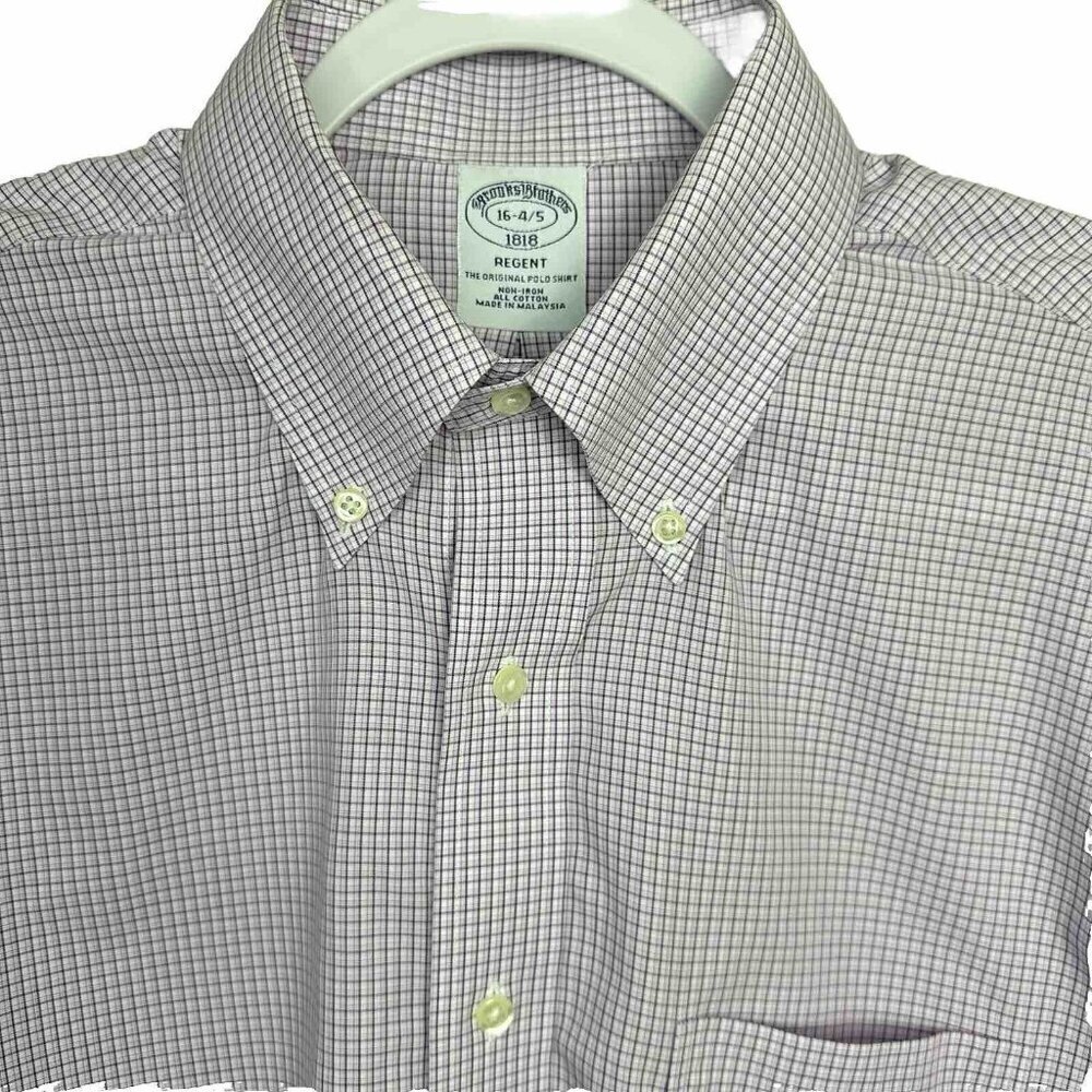 Brooks Brothers Regent Shirt Mens 16-4/5 Pink Check Button Down‎ Non Iron - Picture 3 of 8